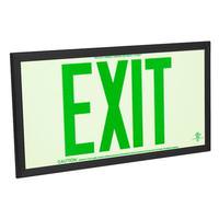 Fulham 75' Visibility Dual Face Green Letters / Black Frame Photoluminescent Exit Sign