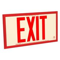 Fulham 75' Visibility Dual Face Red Letters / Red Frame Photoluminescent Exit Sign