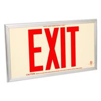 Fulham 75' Visibility Dual Face Red Letters / Silver Frame Photoluminescent Exit Sign
