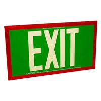 Fulham 50' Visibility Dual Face Green Background / Red Frame Photoluminescent Exit Sign