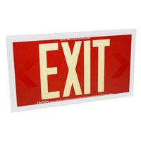 Fulham 50' Visibility Dual Face Red Background / White Frame Photoluminescent Exit Sign