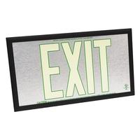 Fulham 50' Visibility Dual Face Brushed Aluminum / Black Frame Photoluminescent Exit Sign