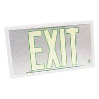 Fulham 50' Visibility Dual Face Brushed Aluminum / White Frame Photoluminescent Exit Sign