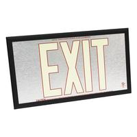 Fulham 50' Visibility Dual Face Brushed Aluminum / Black Frame Photoluminescent Exit Sign