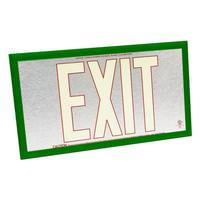 Fulham 50' Visibility Dual Face Brushed Aluminum / Green Frame Photoluminescent Exit Sign