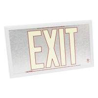 Fulham 50' Visibility Dual Face Brushed Aluminum / White Frame Photoluminescent Exit Sign