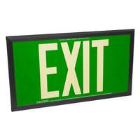 Fulham 50' Visibility Single Face Green Background / Black Frame Photoluminescent Exit Sign