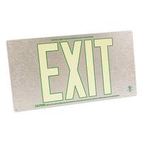 Fulham 50' Visibility Single Face Brushed Aluminum Photoluminescent Exit Sign