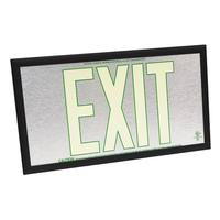 Fulham 50' Visibility Single Face Brushed Aluminum / Black Frame Photoluminescent Exit Sign