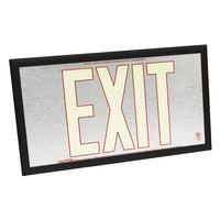 Fulham 50' Visibility Single Face Brushed Aluminum / Black Frame Photoluminescent Exit Sign