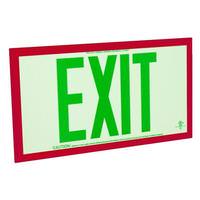 Fulham 75' Visibility Dual Face Green Letters / Red Frame Photoluminescent Exit Sign