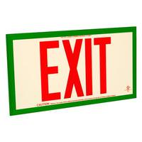 Fulham 75' Visibility Dual Face Red Letters / Green Frame Photoluminescent Exit Sign