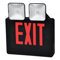 Fulham 10 watt 120/277 volt LED Black Housing Red Letters Exit and Emergency Light Combo