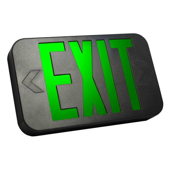 1.9 watt 120/277 volt LED Black / Green Exit Light