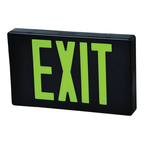 3.8 watt 120/277 volt LED Black / Green Exit Light