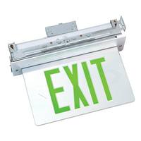 Fulham 3.2 watt 120/277 volt LED Aluminum / Green Exit Light