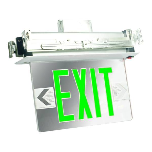 3.2 watt 120/277 volt LED White / Green Exit Light