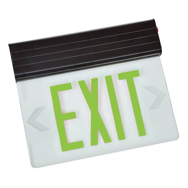 3.8 watt 120/277 volt LED Black Housing Green Exit Light