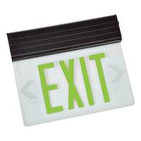 Fulham 3.8 watt 120/277 volt LED Black Housing Green Exit Light