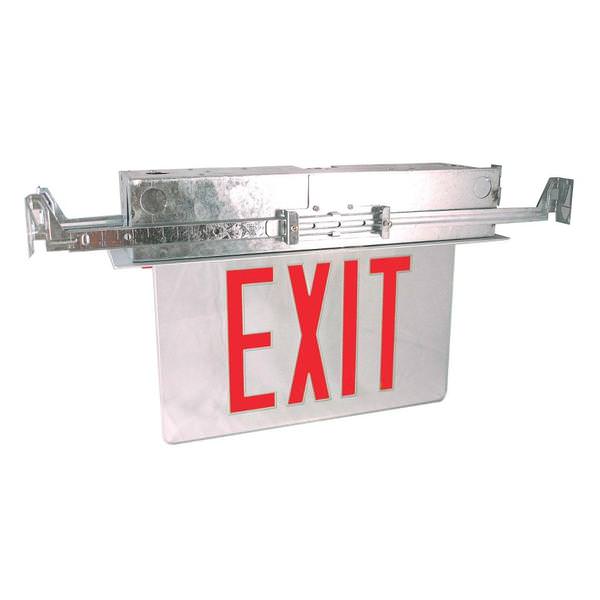 5 watt 120/277 volt LED Clear / Red Edge-Lit Exit Light