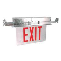 Fulham 5 watt 120/277 volt LED Clear / Red Edge-Lit Exit Light
