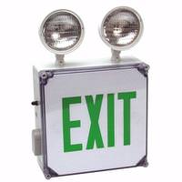 Fulham 2 x 5.4 watt 120/277 volt LED White / Green Combination Exit Light