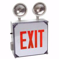 Fulham 2 x 5.4 watt 120/277 volt LED White / Red Combination Exit Light
