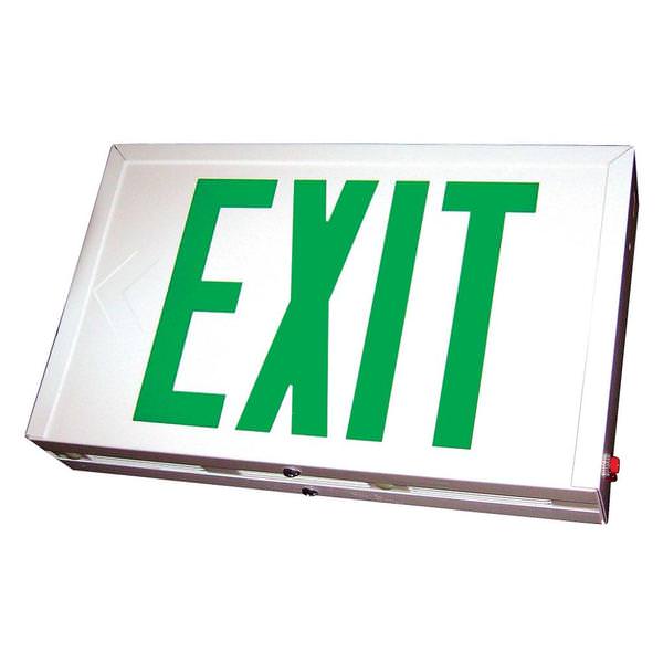 3.8 watt 120/277 volt LED White / Green Exit Light