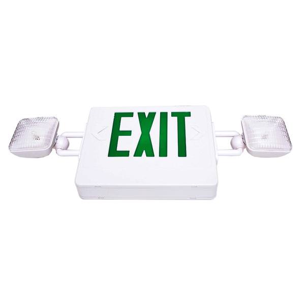 5 watt 120/277 volt LED White / Green Combination Exit Light
