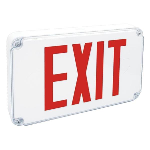 4 watt 120/277 volt LED White Housing Red Exit Light