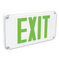 Fulham 1.9 watt 120/277 volt LED White Housing Green Exit Light