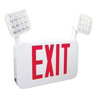 Fulham 2.8 watt 120/277 volt LED White Housing Red Letters Exit and Emergency Light Combo