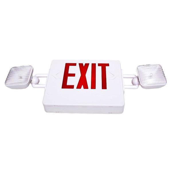 4 watt 120/277 volt LED White / Red Combination Exit Light