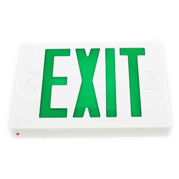 2.8 watt 120/277 volt LED White / Green Exit Light