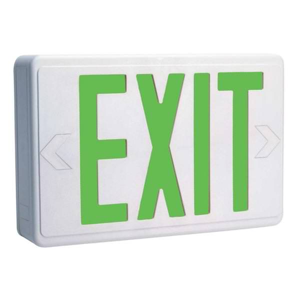 2 x 7.5 watt 120/277 volt White / Green Exit Light