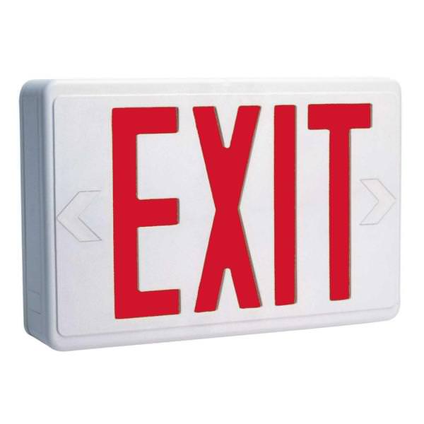 2 x 7.5 watt 120/277 volt White / Red Exit Light