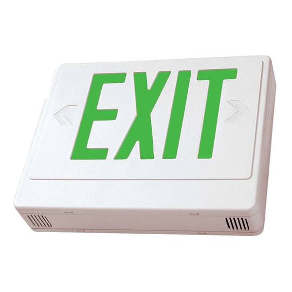 2 x 7 watt 120/277 volt White / Green Exit Light