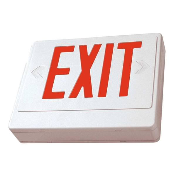 2 x 7 watt 120/277 volt White / Red Exit Light