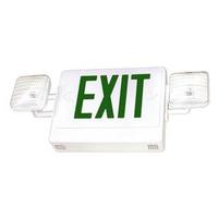 Fulham 2 x 7 watt 120/277 volt White / Green Combination Exit Light
