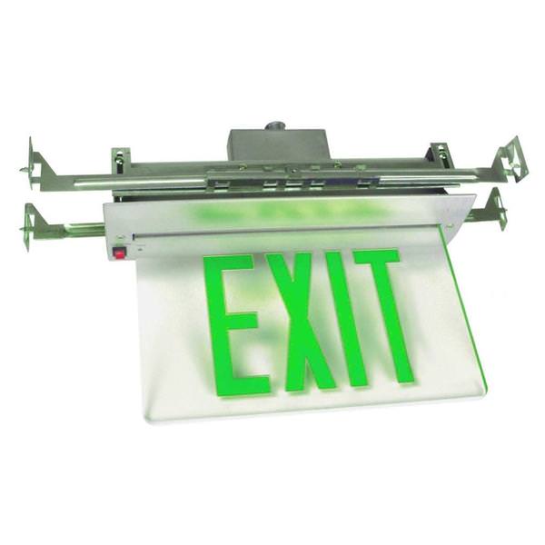 5 watt 120/277 volt LED Clear / Green Edge-Lit Exit Light