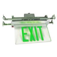 Fulham 5 watt 120/277 volt LED Clear / Green Edge-Lit Exit Light