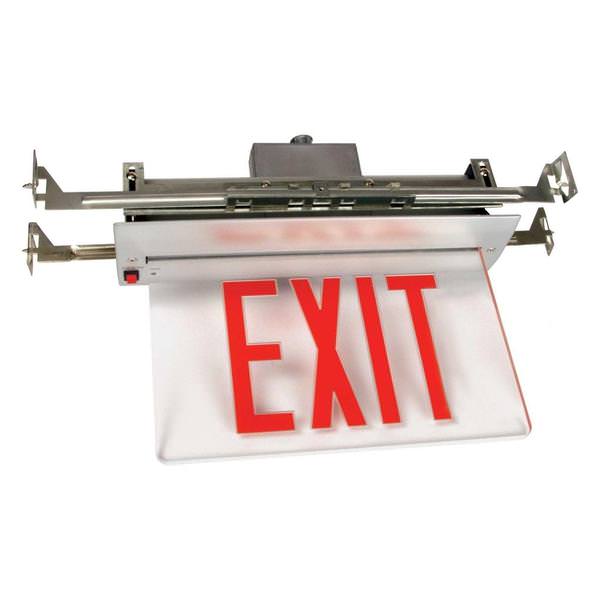 3 watt 120/277 volt LED Clear / Red Edge-Lit Exit Light