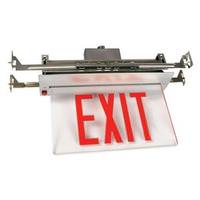 Fulham 3 watt 120/277 volt LED Clear / Red Edge-Lit Exit Light