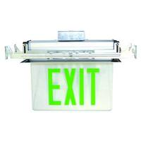 Fulham 5 watt 120/277 volt LED Clear / Green Edge-Lit Exit Light