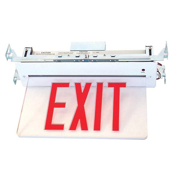 3 watt 120/277 volt LED Clear / Red Edge-Lit Exit Light