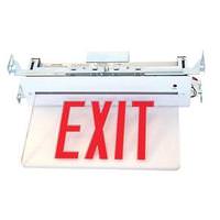 Fulham 5 watt 120/277 volt LED Clear / Red Edge-Lit Exit Light