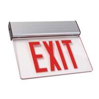 Fulham 5 watt 120/277 volt LED Clear / Red Edge-Lit Exit Light
