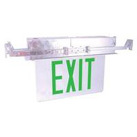 Fulham 5 watt 120/277 volt LED Clear / Green Edge-Lit Exit Light