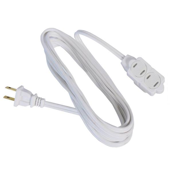 GE 3-Outlet 9ft. Extension Cord with Twist-to-Close Outlets, White