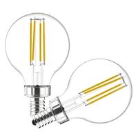 GE 4 watt 120 volt G16 Candelabra Screw Base 2700K Warm White Glass Dimmable LED (2 Pack)